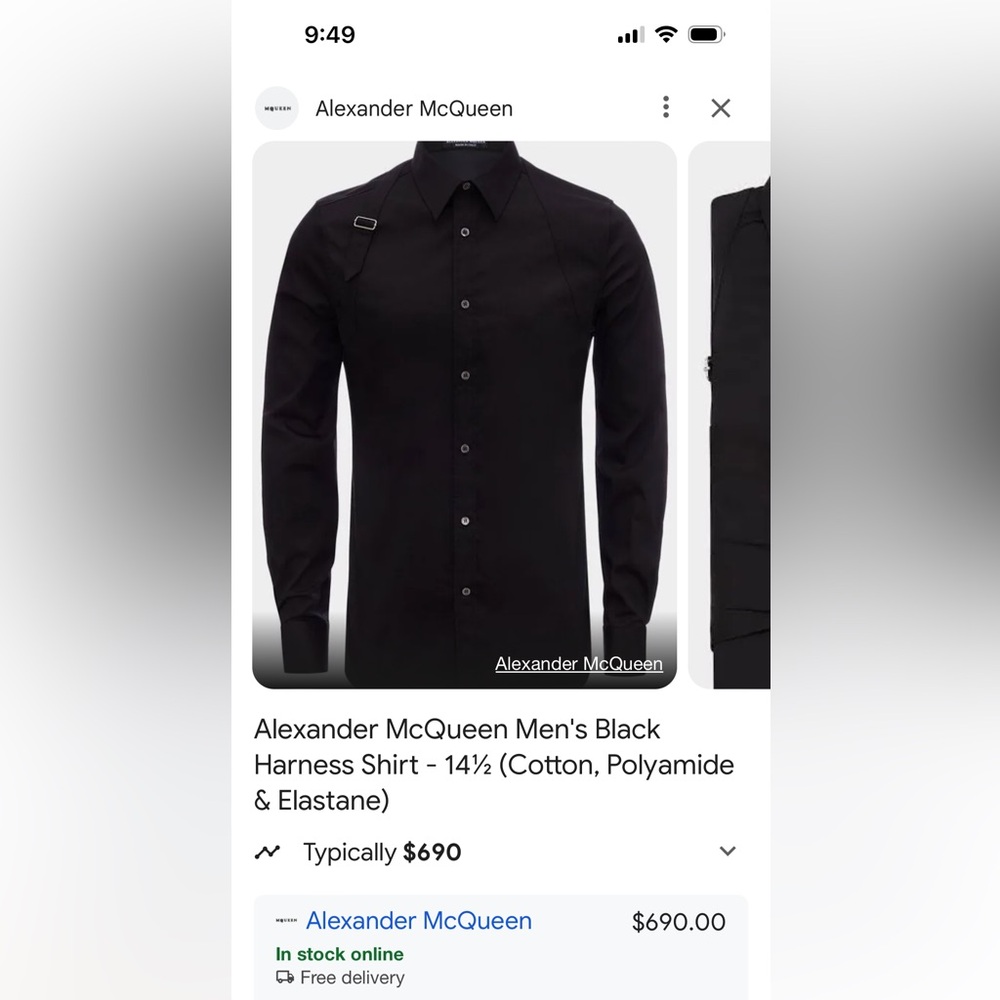 Alexander McQueen Men’s Harness Shirt - Dark Blue